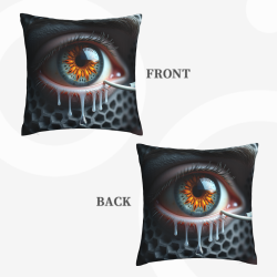 Housse de coussin en peluche avec des yeux terrifiants - OkOmall