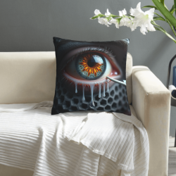 Housse de coussin en peluche avec des yeux terrifiants - OkOmall