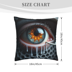 Housse de coussin en peluche avec des yeux terrifiants - OkOmall