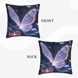Housse de coussin en peluche Forêt Enchantée - 45x45 cm (18x18 pouces) | OKOMALL