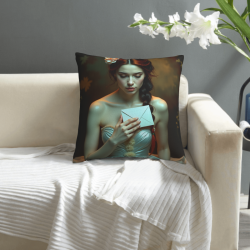 Housse de Coussin en Peluche Motif Fille Esthétique - Okomall