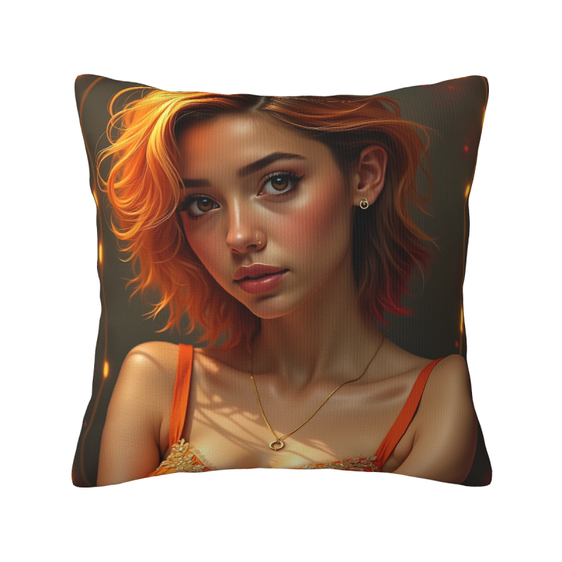 Housse de coussin en peluche avec portrait esthétique - Okomall