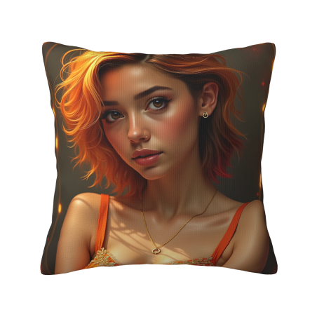 Funda de cojín de peluche con retrato estético - Okomall