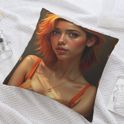 Funda de cojín de peluche con retrato estético - Okomall