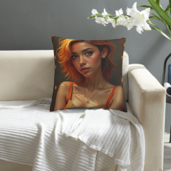 Housse de coussin en peluche avec portrait esthétique - Okomall