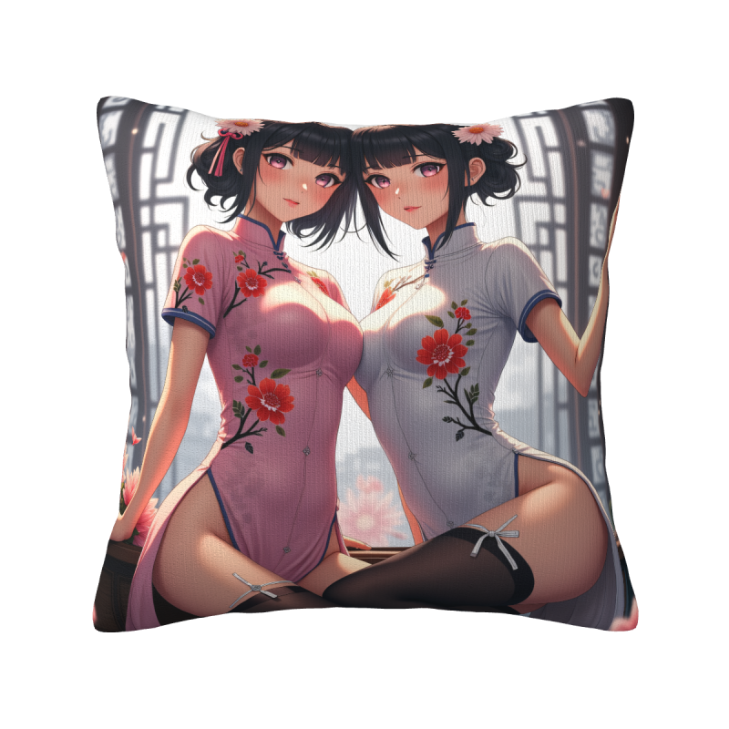 可愛少女風毛絨抱枕套 - Okomall