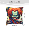 Funda de cojín de felpa con estampado de Payaso Salvaje - Okomall