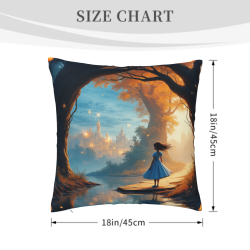 Funda de Almohada de Peluche con Tema de Bosque Encantado - Okomall