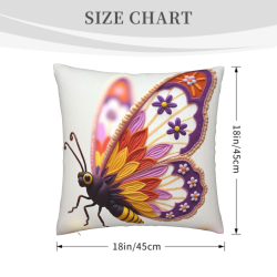Butterfly Theme Plush Pillow Cover - Okomall