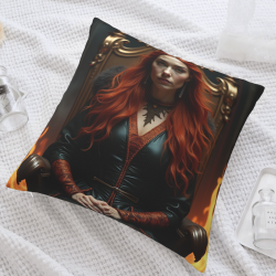 Funda de cojín de felpa con retrato femenino hermoso - Okomall