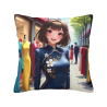 アニメガールフリース枕カバー - 都市景観 | Okomall