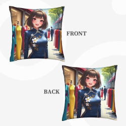 Funda de Almohada Anime Niña - Paisaje Urbano | Okomall
