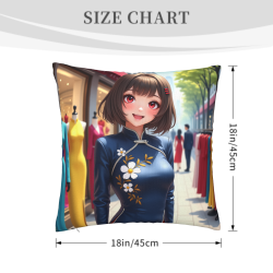 アニメガールフリース枕カバー - 都市景観 | Okomall