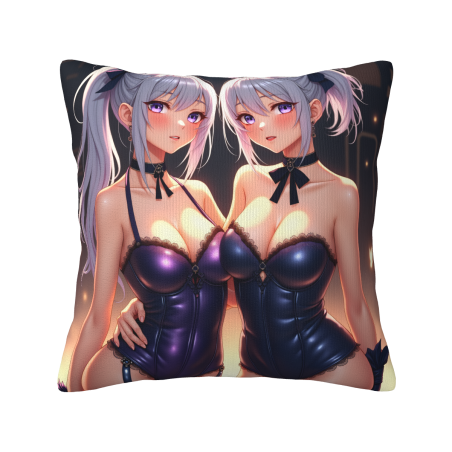 双面精美少女主题毛绒抱枕套 - OkkoMall