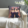 Housse de coussin en peluche à thème de fille mignonne recto-verso - OkkoMall