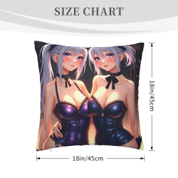 Housse de coussin en peluche à thème de fille mignonne recto-verso - OkkoMall