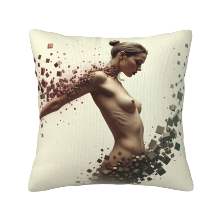 Abstract Female Portrait Plush Pillow Cover - Okomall