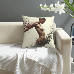 Abstract Female Portrait Plush Pillow Cover - Okomall