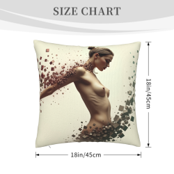 Abstract Female Portrait Plush Pillow Cover - Okomall