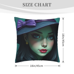 Exquisite Girl Pattern Plush Pillow Cover - OkOmall