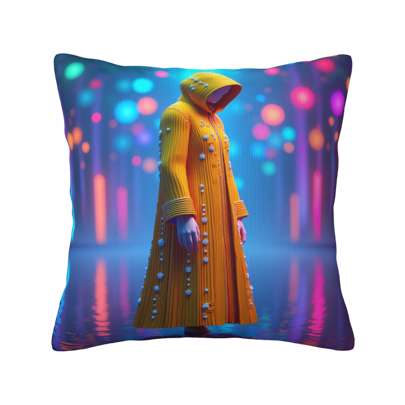 Housse de Coussin en Peluche Double Face Effet Néon Fantastique - Okomall