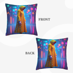 Housse de Coussin en Peluche Double Face Effet Néon Fantastique - Okomall