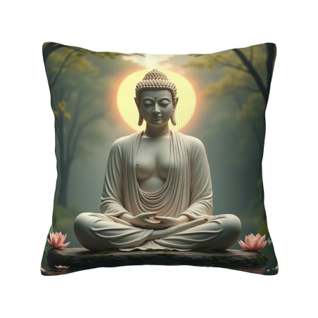 Zen Lotus Buddha Plüschkissenbezug - Okomall
