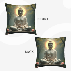 Zen Lotus Buddha Plüschkissenbezug - Okomall