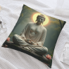 Zen Lotus Buddha Plüschkissenbezug - Okomall