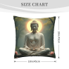 선(Zen)의 연꽃과 부처님 плюшевый 쿠션 커버 - Okomall