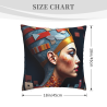 Housse de coussin en peluche avec portrait abstrait de femme - Okomall
