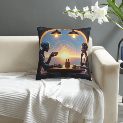 Housse de coussin en peluche futuriste pour couples - Okomall