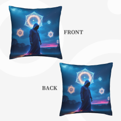 Housse de Coussin en Peluche 'Promenade Nocturne' - Okomall