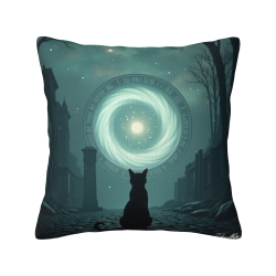 Housse de Coussin en Peluche Motif Forêt Enchantée - Okomall