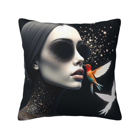 Taie d'oreiller en peluche avec portrait féminin abstrait - Okomall