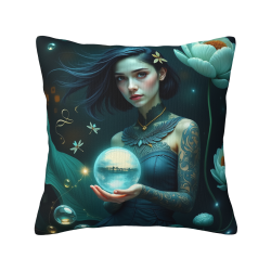 Housse de coussin en peluche Fée de la Forêt Enchantée - Okomall