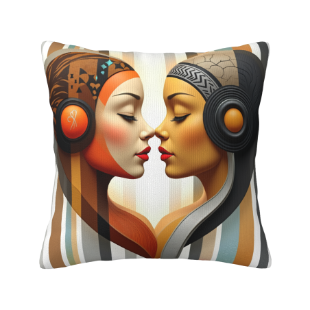 Funda de cojín de peluche con retrato abstracto de mujer - Productos para el hogar Okomall