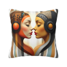 Funda de cojín de peluche con retrato abstracto de mujer - Productos para el hogar Okomall
