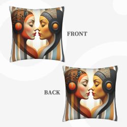 Funda de cojín de peluche con retrato abstracto de mujer - Productos para el hogar Okomall