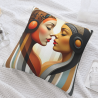 Funda de cojín de peluche con retrato abstracto de mujer - Productos para el hogar Okomall