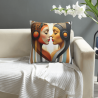 Funda de cojín de peluche con retrato abstracto de mujer - Productos para el hogar Okomall