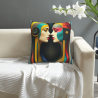 Housse de coussin en peluche abstraite avec personnage - Okomall