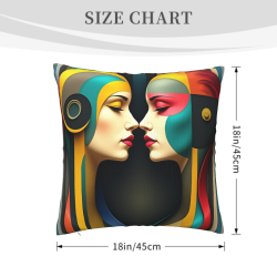 Funda de cojín de peluche abstracto con figura humana - Okomall