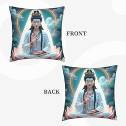 禪意蓮花佛像毛絨抱枕套 - Okomall