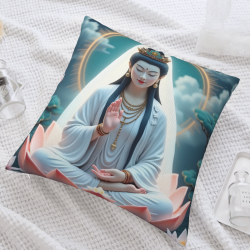 禪意蓮花佛像毛絨抱枕套 - Okomall