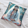 禪意蓮花佛像毛絨抱枕套 - Okomall