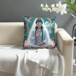 禪意蓮花佛像毛絨抱枕套 - Okomall