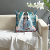 Housse de coussin en peluche avec motif de Bouddha et de lotus zen - Okomall
