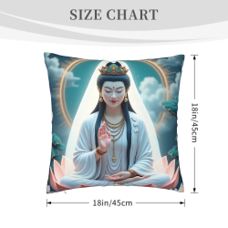 禪意蓮花佛像毛絨抱枕套 - Okomall