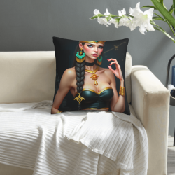 Funda de cojín de felpa con la diosa de exotismo - Okomall